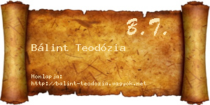 Bálint Teodózia névjegykártya